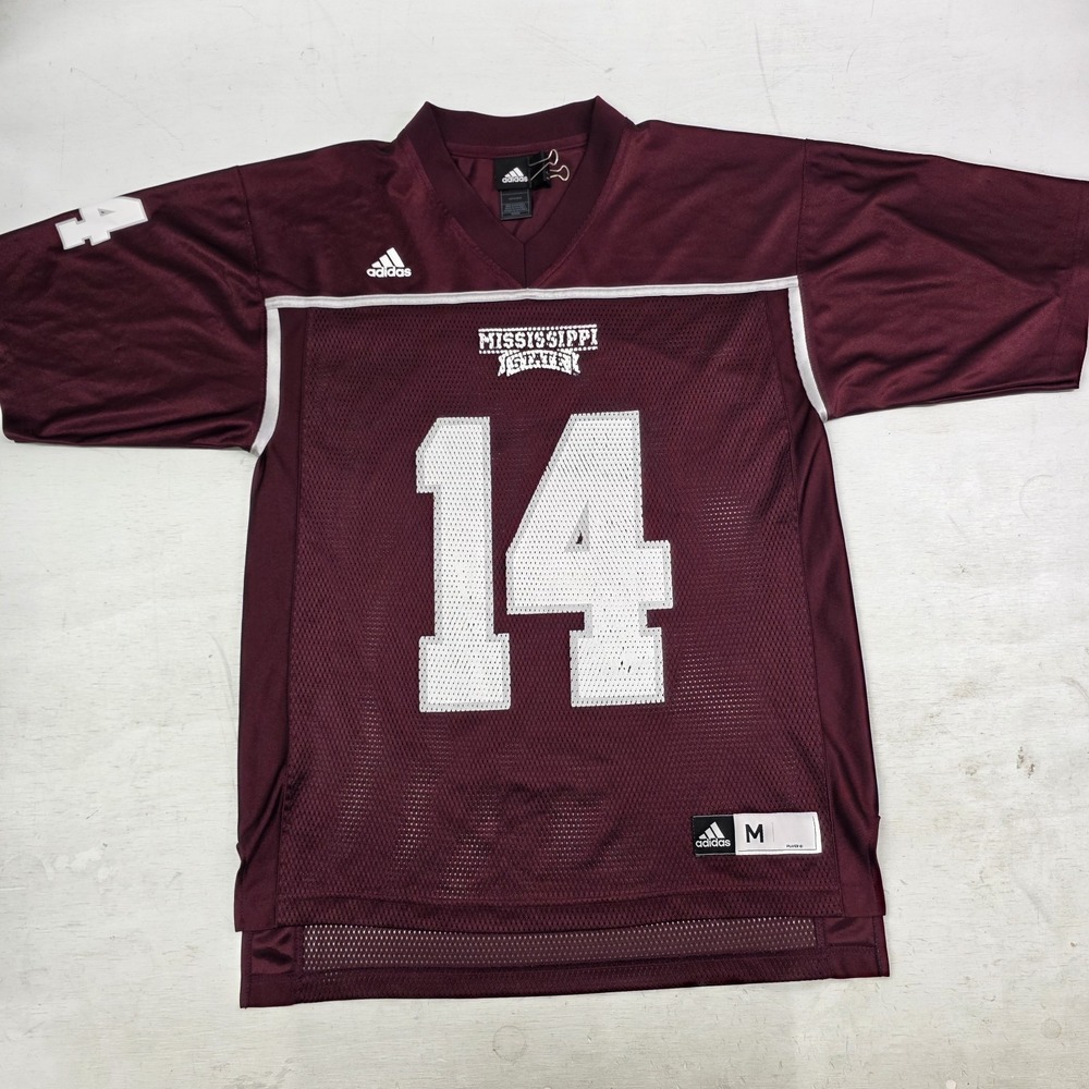 Adidas Mississippi State Bulldogs‎ NCAA Mesh Football Jersey Maroon #14 Men's M